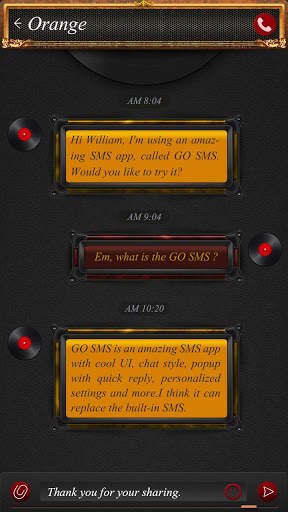 GO SMS PRO MUSIC LP THEME screenshot 2