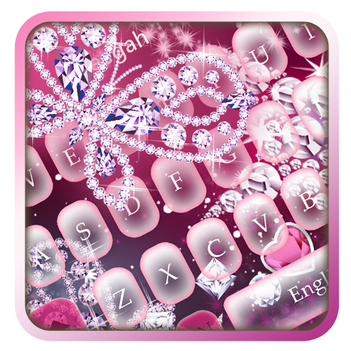 Pink Glitter Love Butterfly Keyboard icon