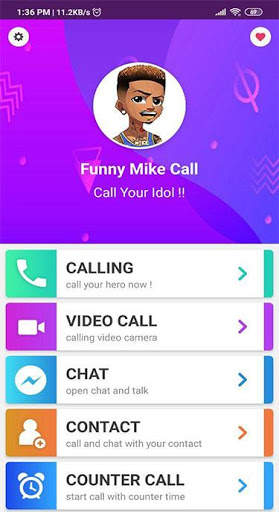 FunnyMike Game Fake Call & Video screenshot 1