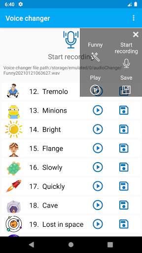 Voice changer with special effects screenshot 2