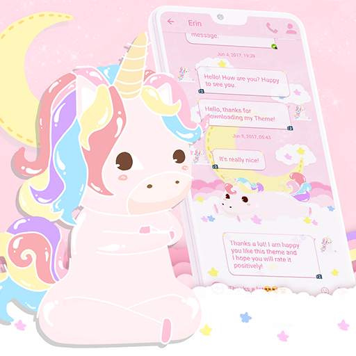 SMS Theme Unicorn Pink message 250