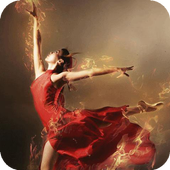 Ballerina on fire LWP icon