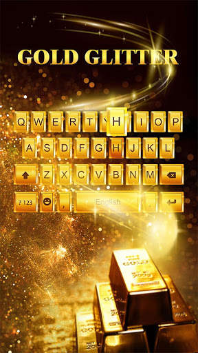 Gold Glitter Keyboard Theme screenshot 1
