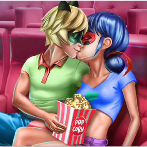 Dotted Girl Cinema Flirting - Kiss Games For Girls icon