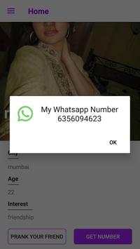 Real girls mobile number for whatsapp prank screenshot 3