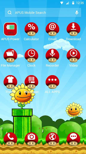 Cute Sunflower APUS Launcher theme screenshot 2