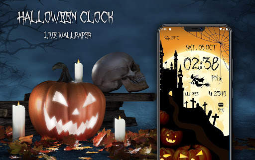 Halloween Spooky Digital Clock Live Wallpaper screenshot 7