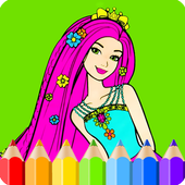 Kids coloring book: Princess free icon