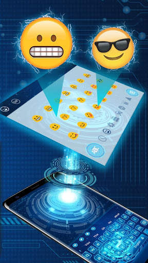 Тема High Tech Neon Keyboard скриншот 3