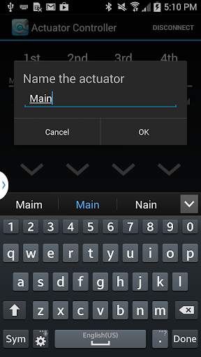 Wi-Fi Actuator Control App screenshot 3