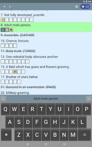 English Crossword puzzle screenshot 11