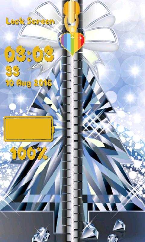 Zipper Lock Screen Diamond screenshot 6