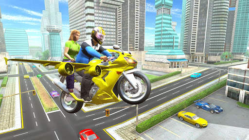Flying Bike Modern Taxi - Bike Games 2020 screenshot 3