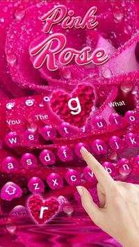 Beautiful Pink Rose Petal keyboard Theme screenshot 2