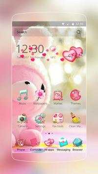 Cute Pink Bear Theme screenshot 1