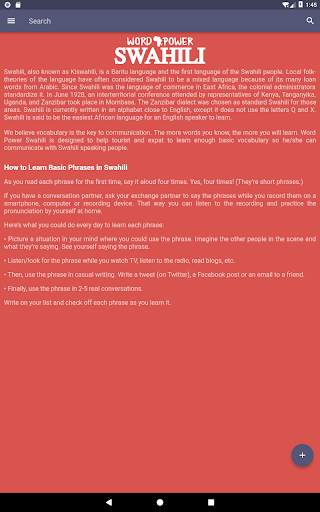Word Power Swahili Free screenshot 18