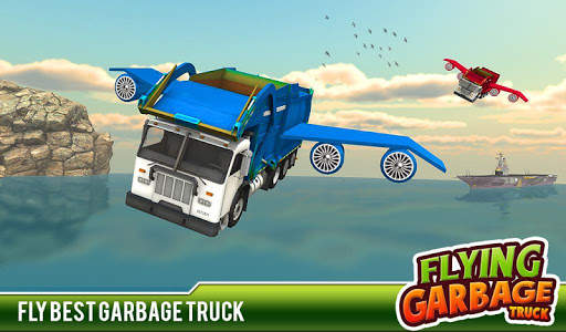 City Garbage Flying Truck- Flying Games screenshot 7
