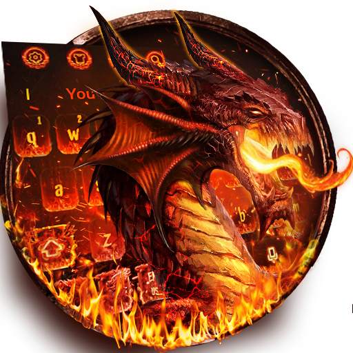 Red Fire Dragon Keyboard Theme 10001008