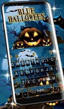 Live Blue Halloween Keyboard Theme screenshot 2