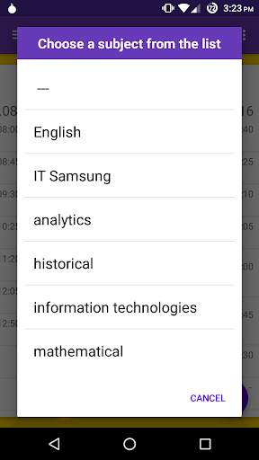 DOR - timetable screenshot 3
