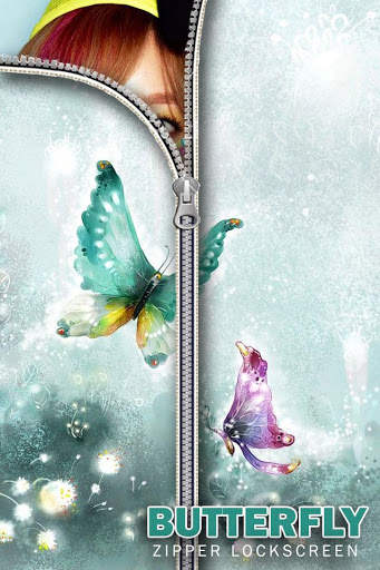 Butterfly Zipper Lock screen screenshot 1