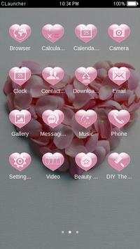 Pink Petals Heart Love Theme screenshot 2
