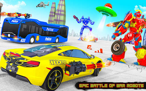 Fly Bus Robot Helicopter Car Transform Robot Games screenshot 6