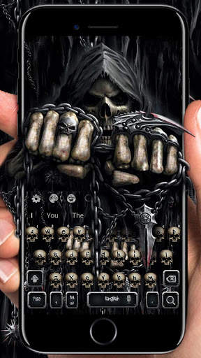 Death Skull Grim reaper Keyboard Theme screenshot 2