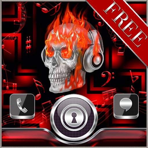 Free Skull on Fire Go Locker theme 3