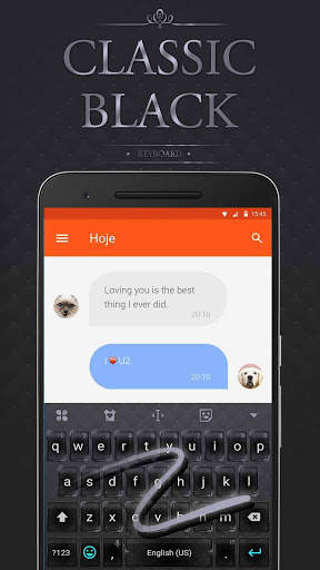 Black Emoji Keyboard Theme screenshot 3