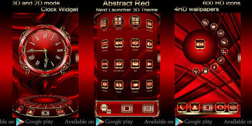 Abstract Red Go Launcher theme screenshot 5