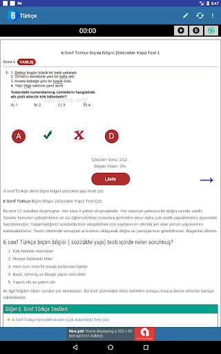 6.Sınıf Testleri Tüm Dersler 19 تصوير الشاشة