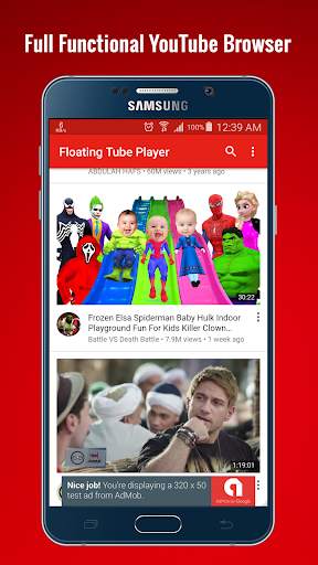 Floating Popup Tube Player screenshot 1