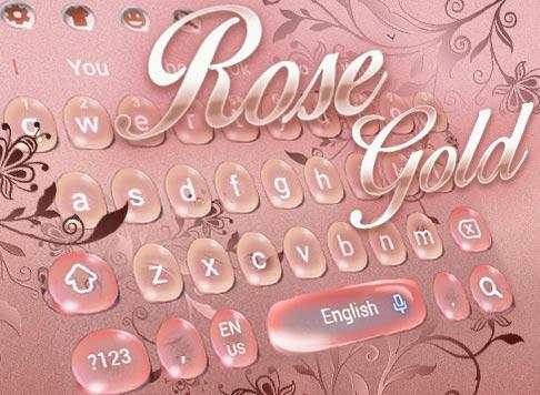 Beautiful Rose Gold Water Drops Keyboard Theme screenshot 5
