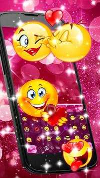 Twinkling Neon Pink Love Keyboard screenshot 3