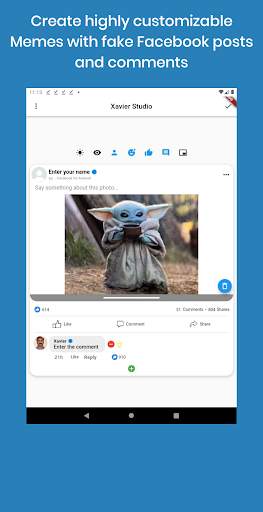 Xavier studio: Edit Memes with fake comments screenshot 6