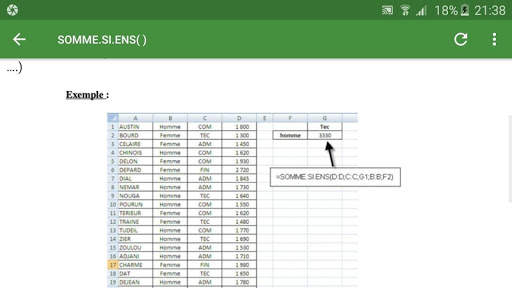 Cours fonctions Excel screenshot 10