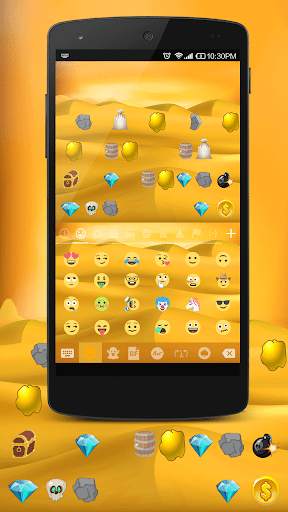 Emoji Keyboard - Gold Mine स्क्रीनशॉट 2