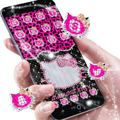 Pink Black Diamond Kitty Leopard Theme icon