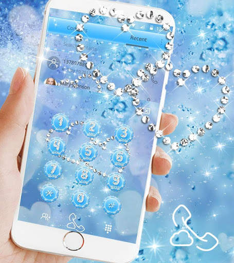 Blue Diamond Glitter Theme Wallpaper screenshot 4