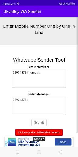 Ukvalley WA Sender screenshot 1