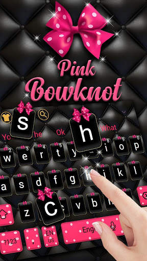 Beautiful Pink Bowknot Keyboard Theme स्क्रीनशॉट 2