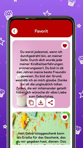 Geburtstagsnachrichten skarten screenshot 3