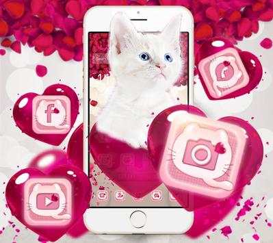 Pink Balloon Lovely Cat Theme screenshot 1