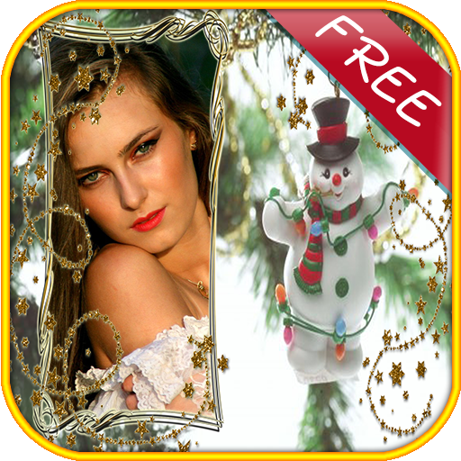 Christmas photo frames montage icon