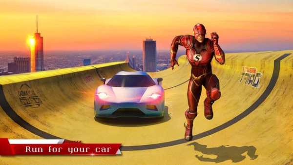 Super Flash Hero Mega Ramp Racing Stunts screenshot 4