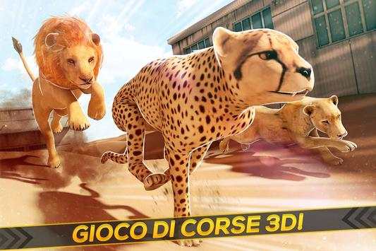 Leopardi contro Leoni! Gioco di Corsa Selvaggio screenshot 1