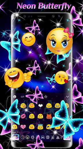 Neon Butterfly Keyboard theme screenshot 3