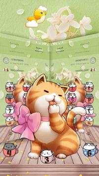 Pink Bow Orange Cat Theme screenshot 5