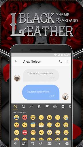 Black&Red Skull Flower Keyboard Theme for Snapchat screenshot 1